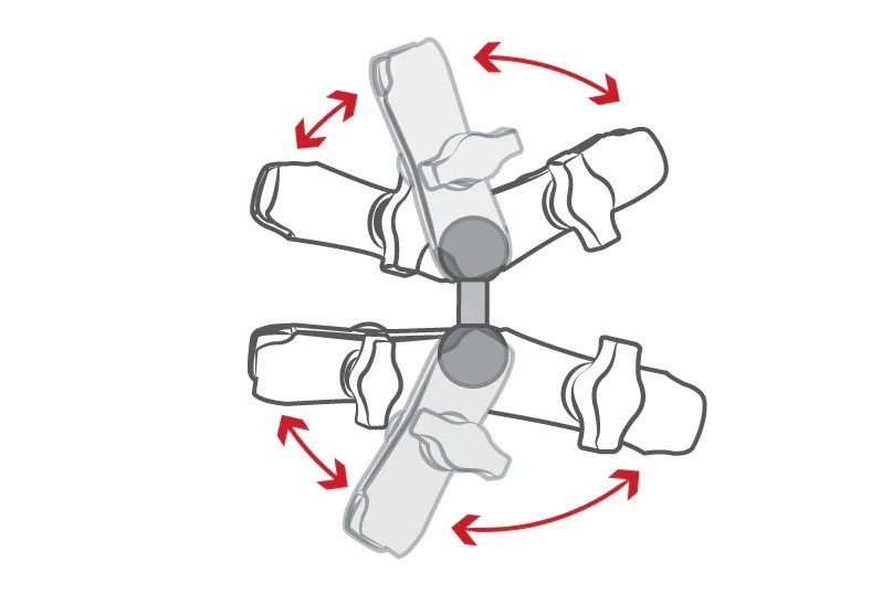 RAM-D-230U Doppel-D-Kugel-Adapter aus Aluminium 2
