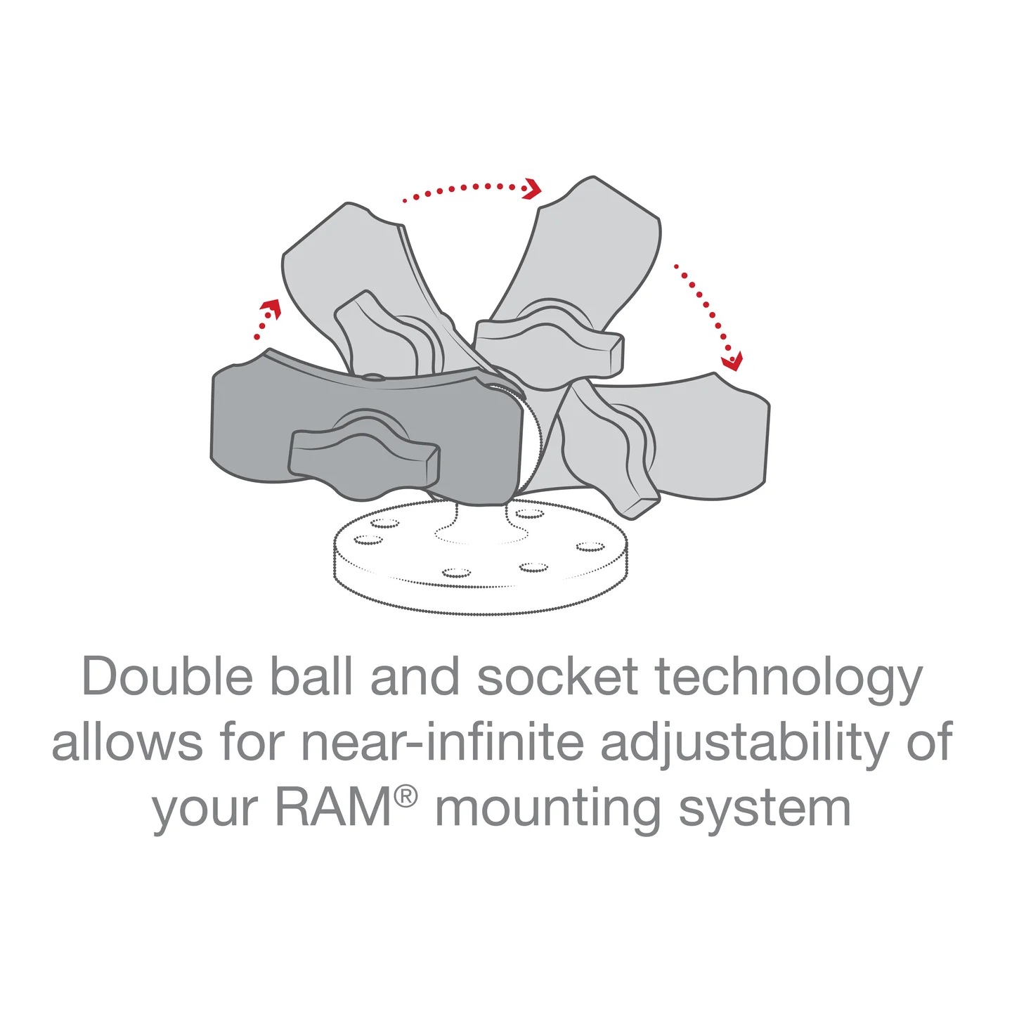 RAP-201U-B Socket Arm C-System - kurz, Kompositmaterial 2