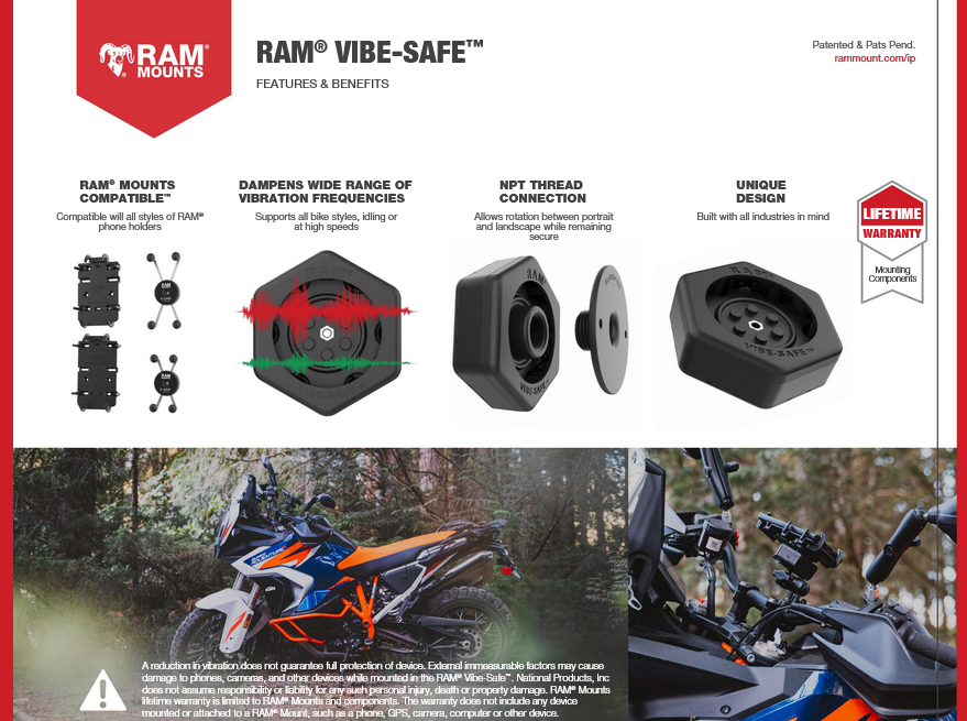 RAM-HOL-UN10-462-400 Large X-Grip® Handyhalterung mit Vibe-Safe™ & Small Tough-Claw™ 12