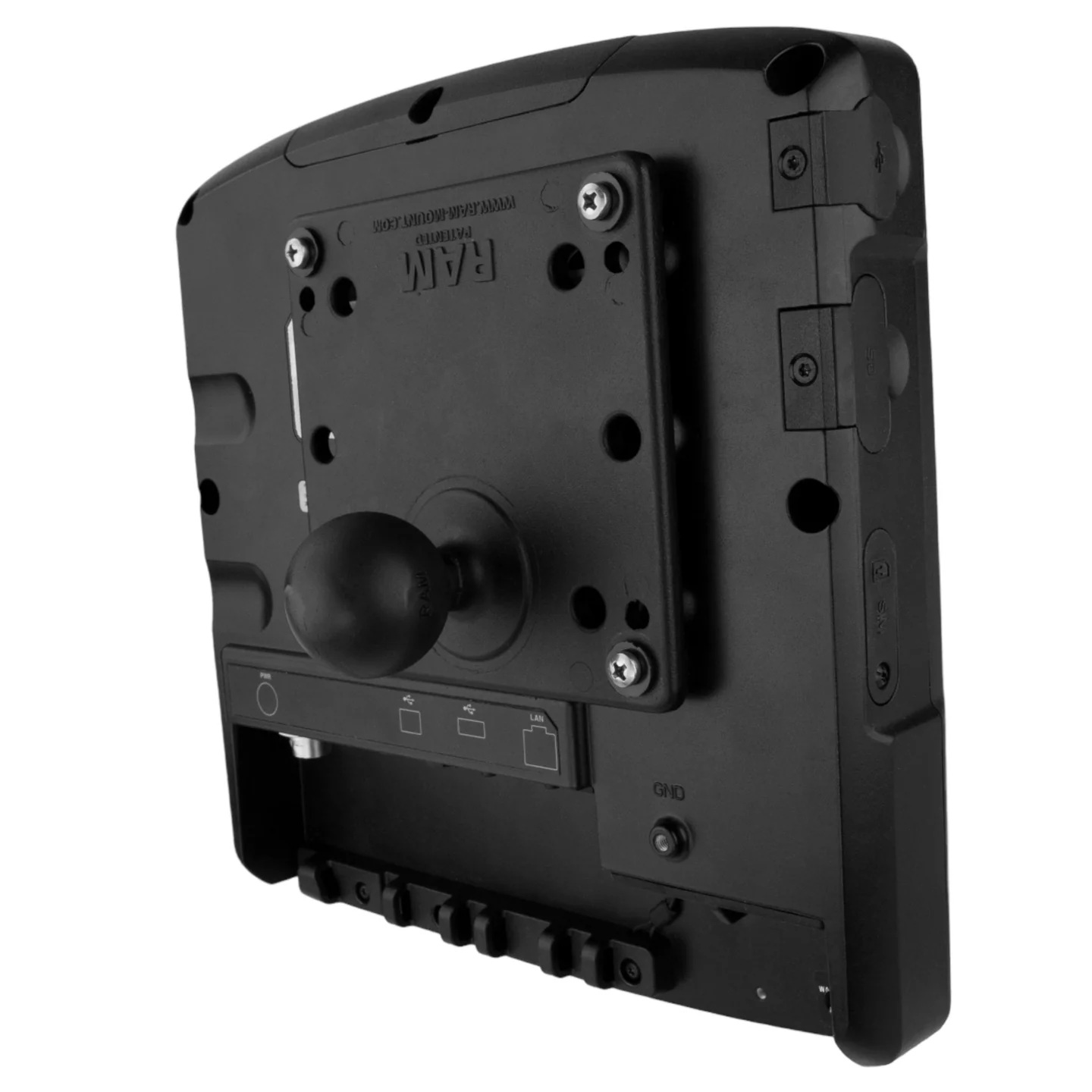 RAM-101U-B-246 VESA-Halterung (100x100/75x75) - C-Arm kurz, Round Base, Aluminium 7