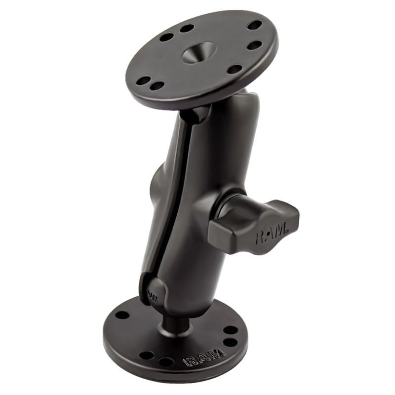 RAM-B-101U Doppel-Kugelhalterung mittellang mit 2 x Round Base aus Aluminium 1