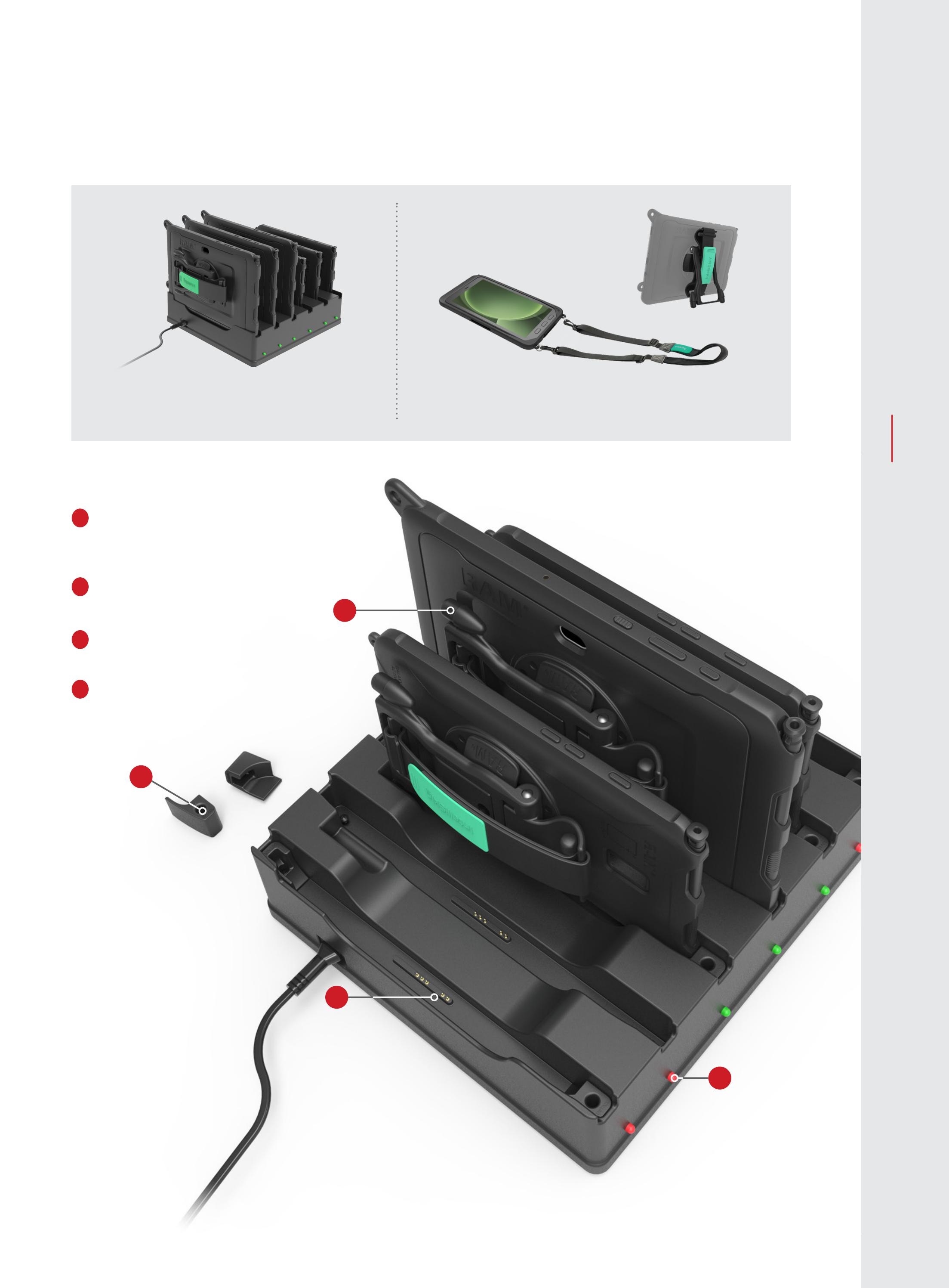RAM-DOCK-6G8PU 6er Ladestation für Samsung Tab Active 5 Pro, 4 Pro, Tab Active 5 & 3 7 RAM-DOCK-6G8PU 6er Ladestation für Samsung Tab Active 5 Pro, 4 Pro, Tab Active 5 & 3 7