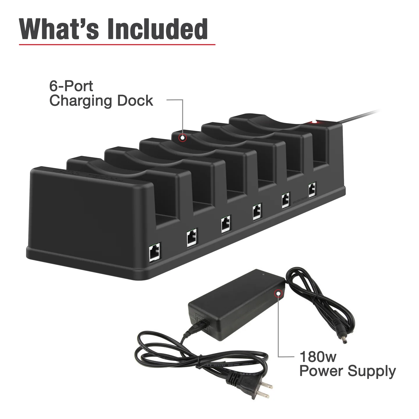 RAM-GDS-DOCK-6G16P-RJ45 GDS 6 fach Tisch-Ladestation mit 6x Netzwerkanschluss für Tablets in IntelliSkin 6