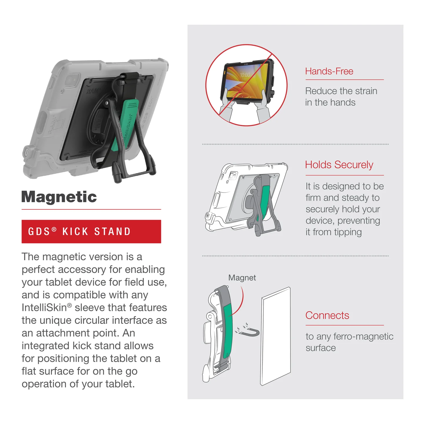 RAM-GDS-HS1M-ZE21U GDS Hand-Stand Magnet-Zubehör für Zebra ET4x 10" 3