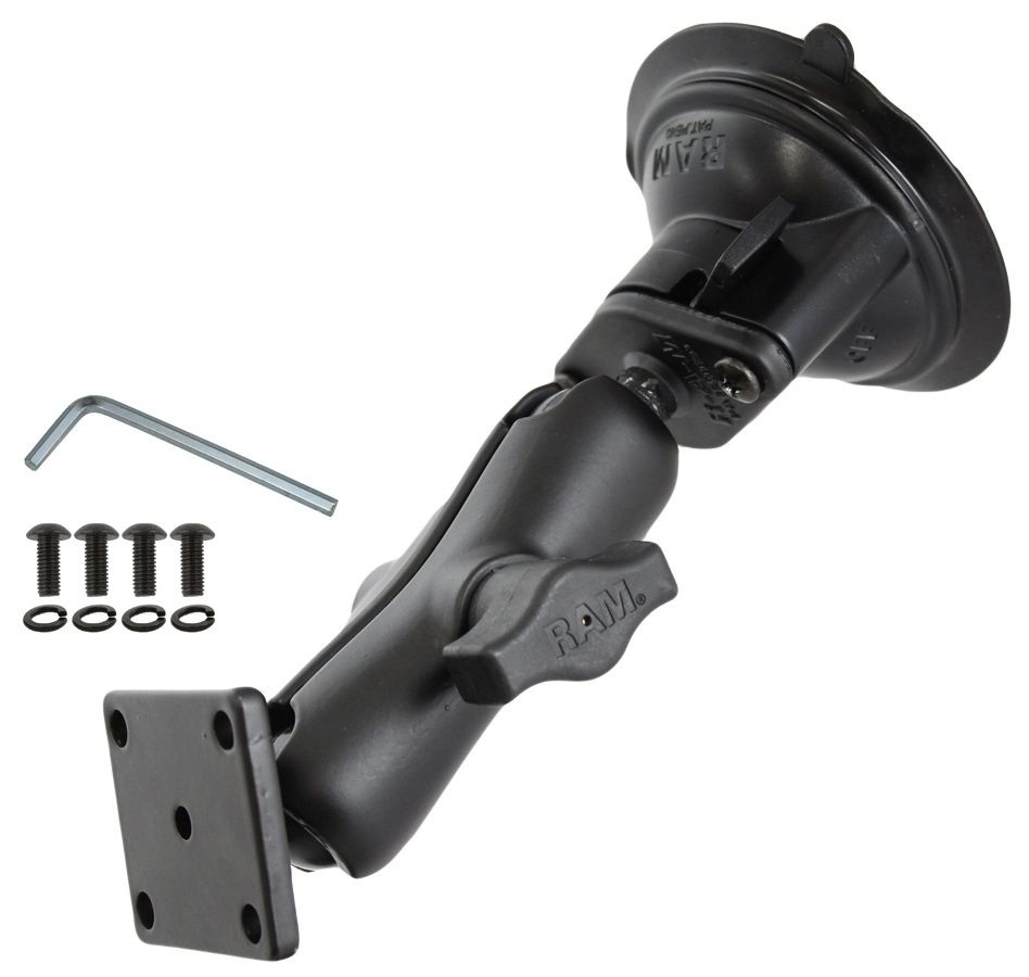 RAM-B-166-347U Twist-Lock Saugnapf-Halterset mit AMPS Square Base, medium Arm, Aluminium 6