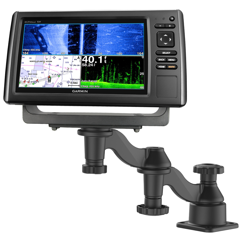 RAM-109H-1U Swing Arm Halterung für Fishfinder mit doppeltem Schwenkarm (horizontal) 1
