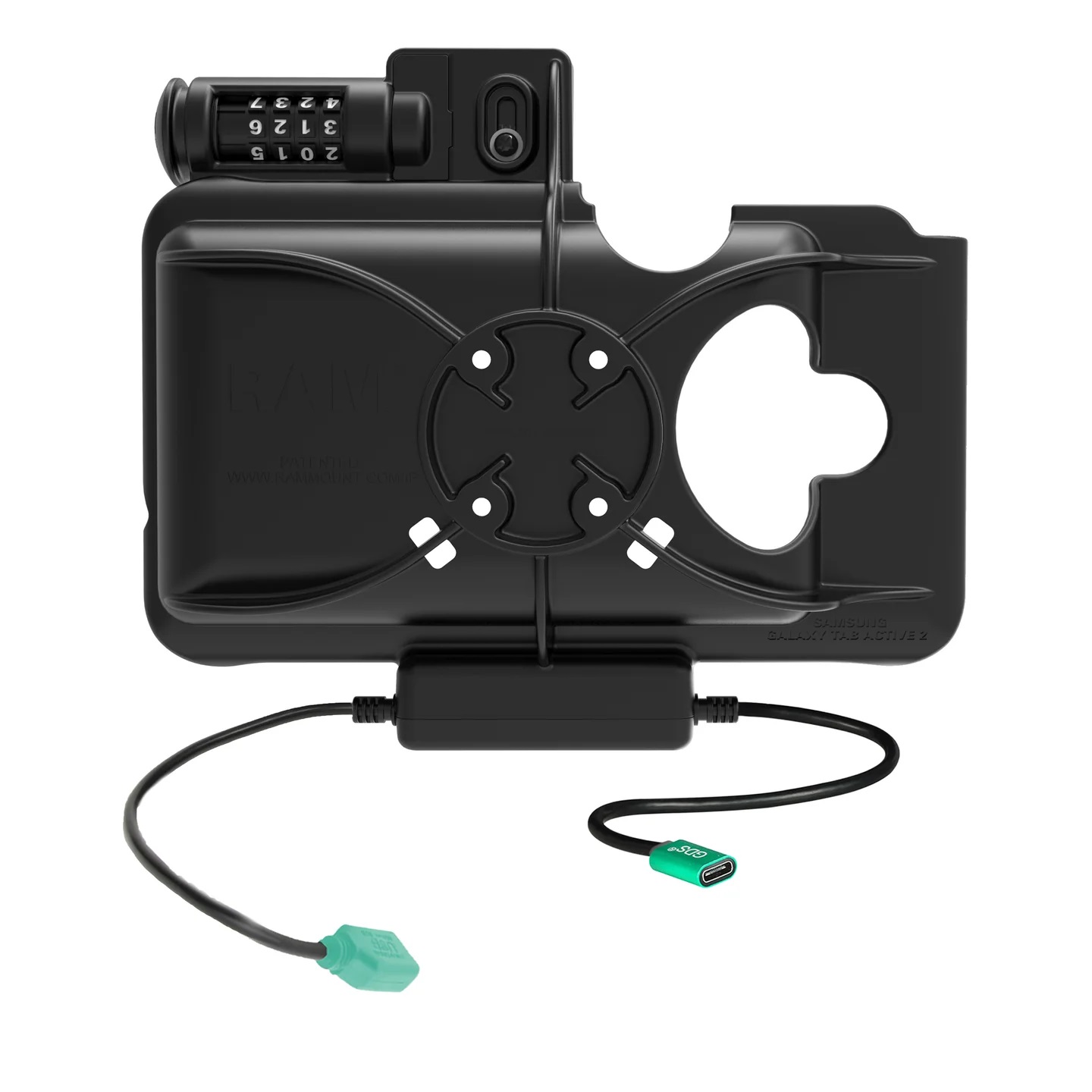 RAM-HOL-SAM58CPCL-1AU EZ-Roll'r™ USB-C Ladedock für Samsung Tab Active5 & 3 -Data USB-A, Zahlenschloss 4