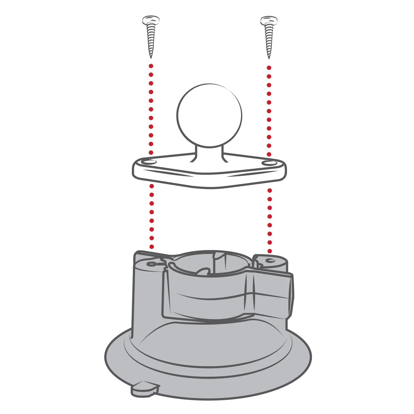 RAM-B-166U Twist-Lock Saugnapfhalterset B - Diamond Base, Socket Arm mittel, Aluminium 11